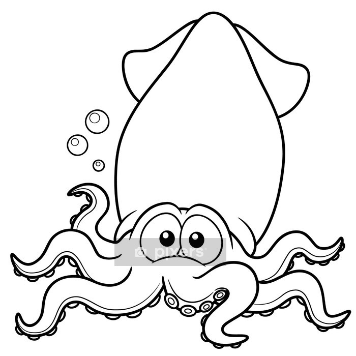 Funda de edredãn ilustraciãn de dibujos animados de calamar