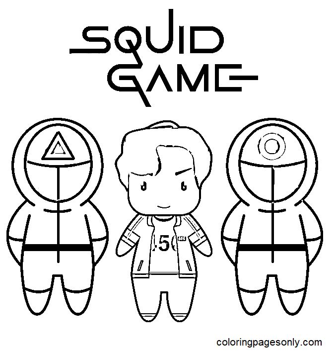 Squid game coloring pages