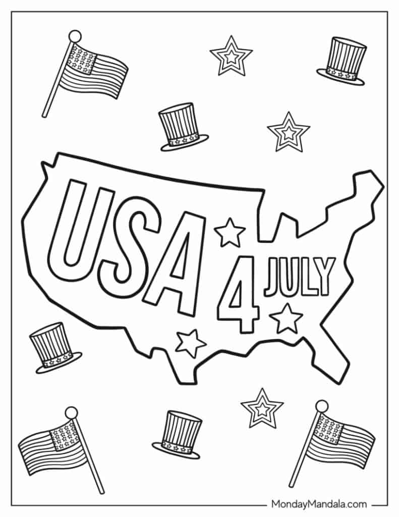 Th of july coloring pages free pdf printables