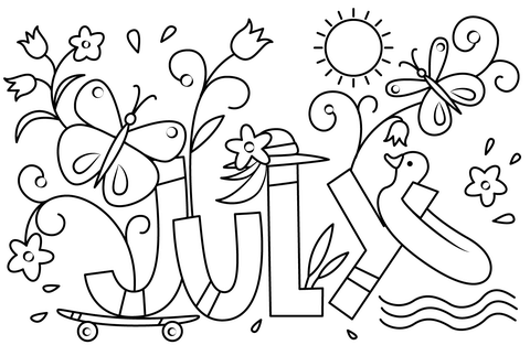 July coloring page free printable coloring pages