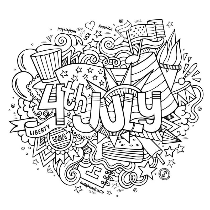 Printable independence day th of july coloring pages