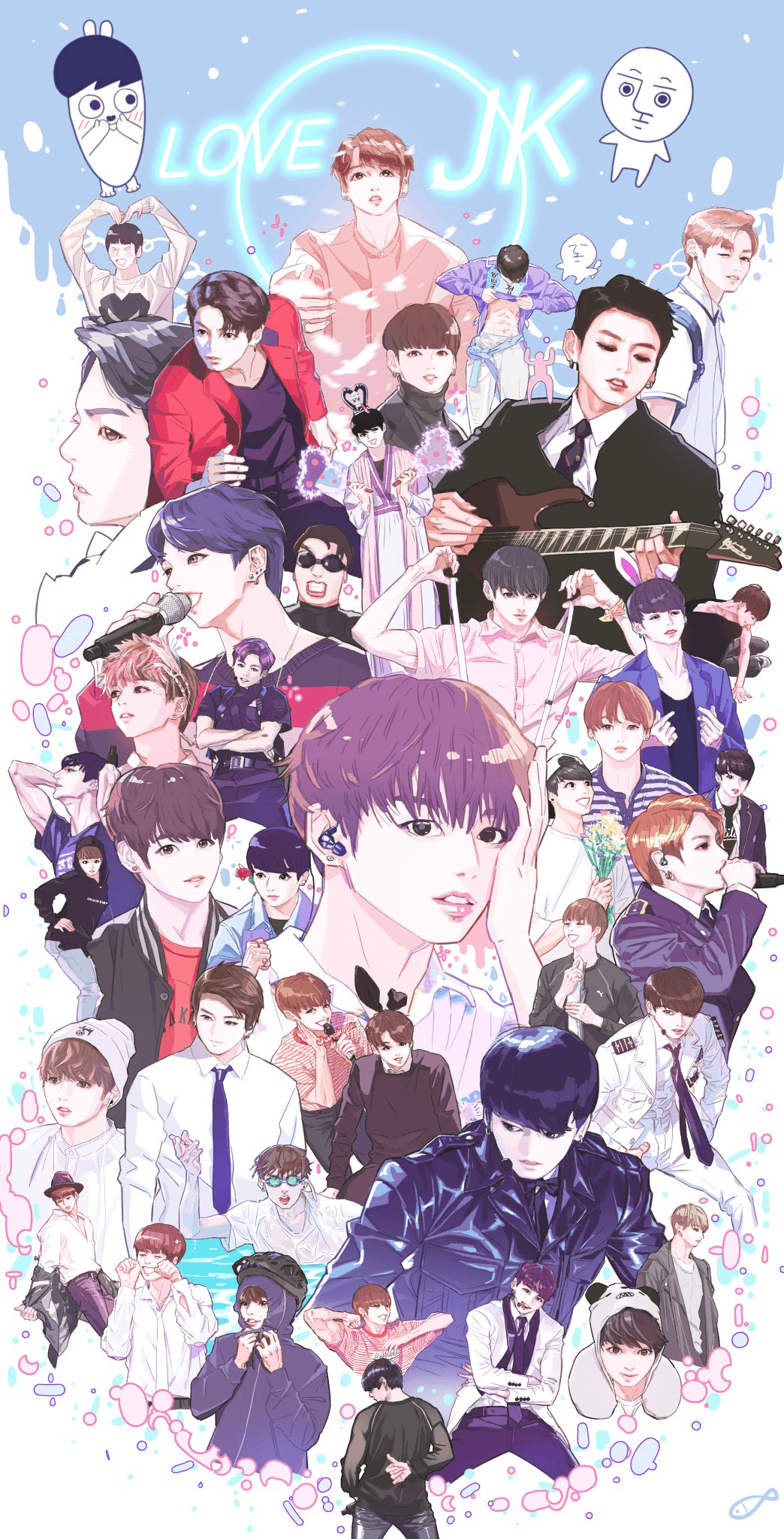 Bts cute anime wallpapers