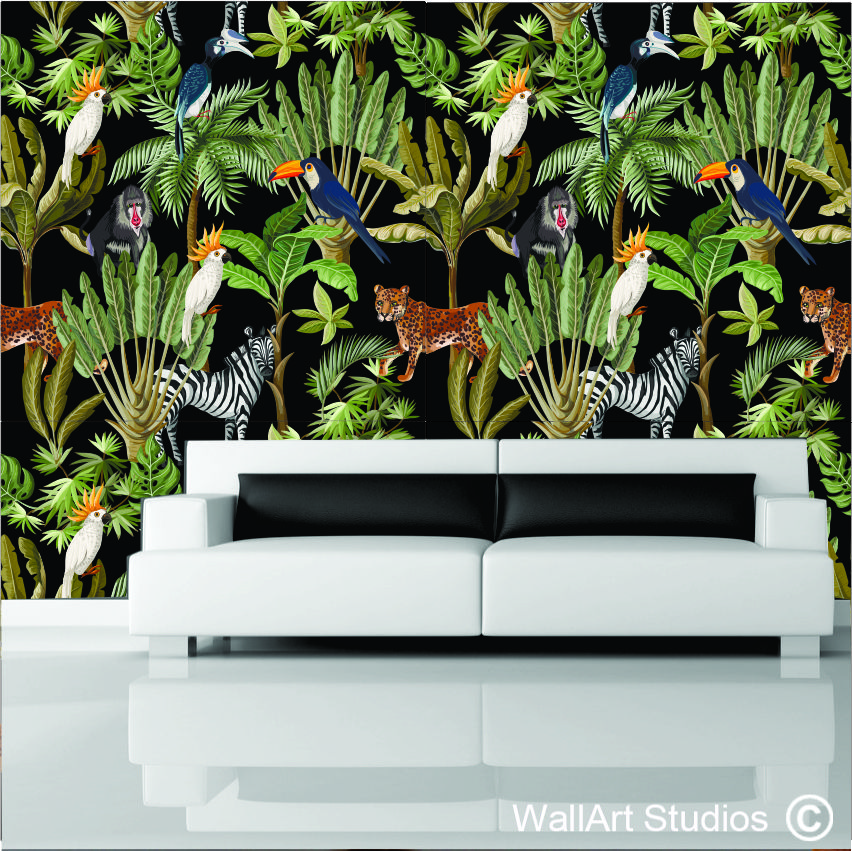 Exotic jungle theme wallpaper wallpapers wall art studios