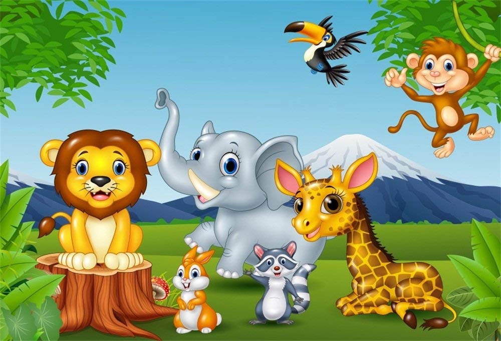 Jungle safari animated cartoons