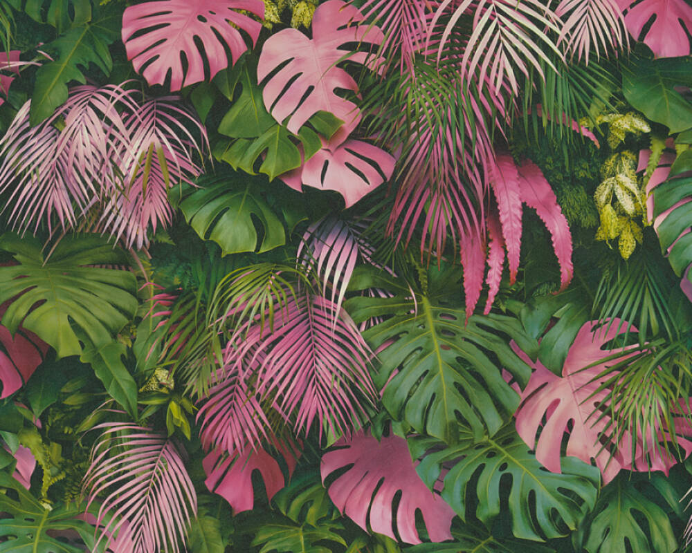 As crãation wallpaper jungle green pink