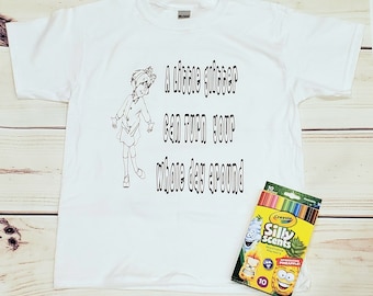 Junie b jones inspired coloring shirtkids coloring shirtcraft shirt for kidscolor page shirts