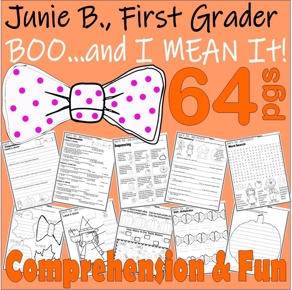 Junie b jones boo i mean it read aloud halloween prehension book panion worksheets made by teachers