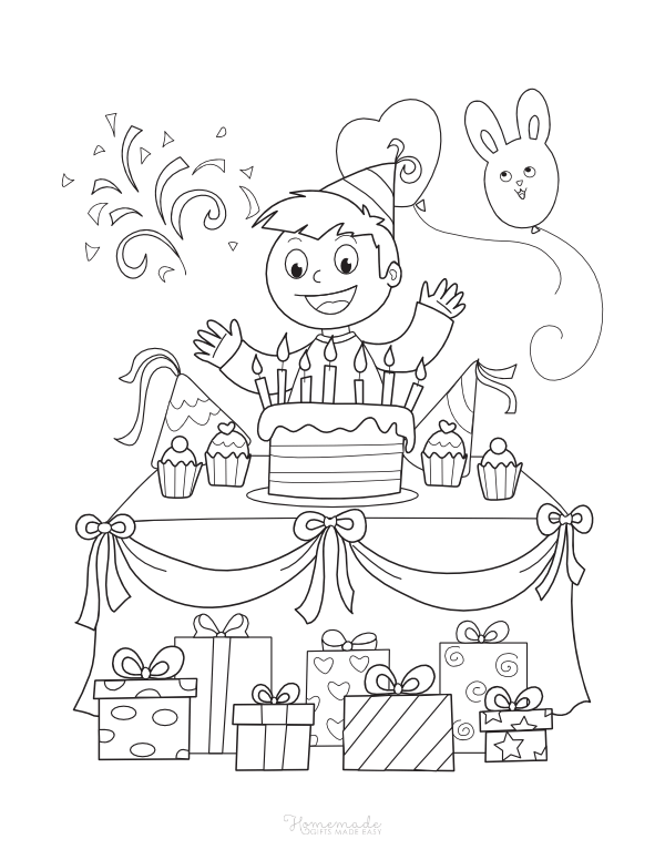 Happy birthday coloring pages printable for free download