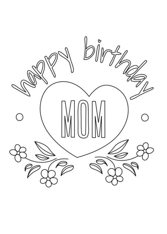 Happy birthday mom coloring pages printable for free download