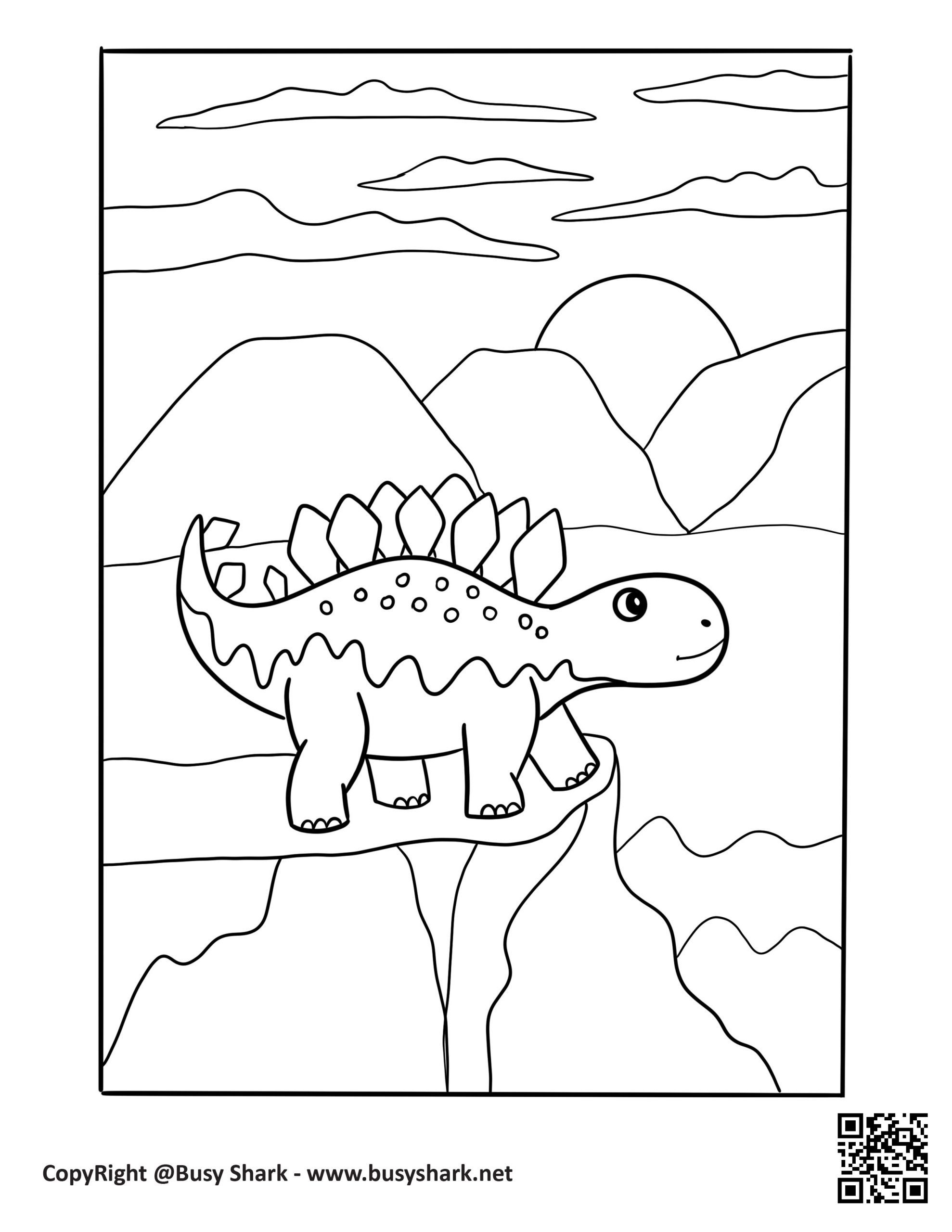 Stegosaurus coloring page free printable