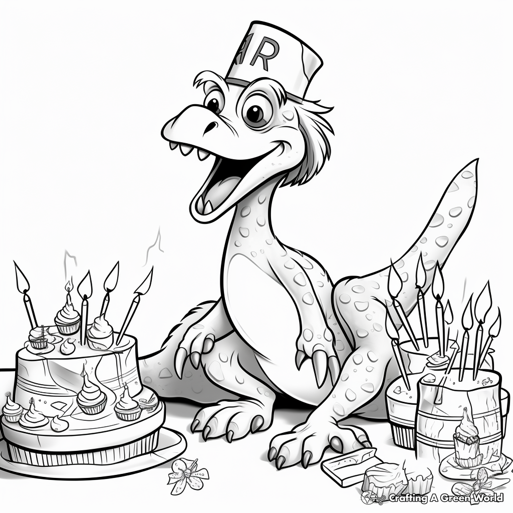 Dinosaur birthday coloring pages