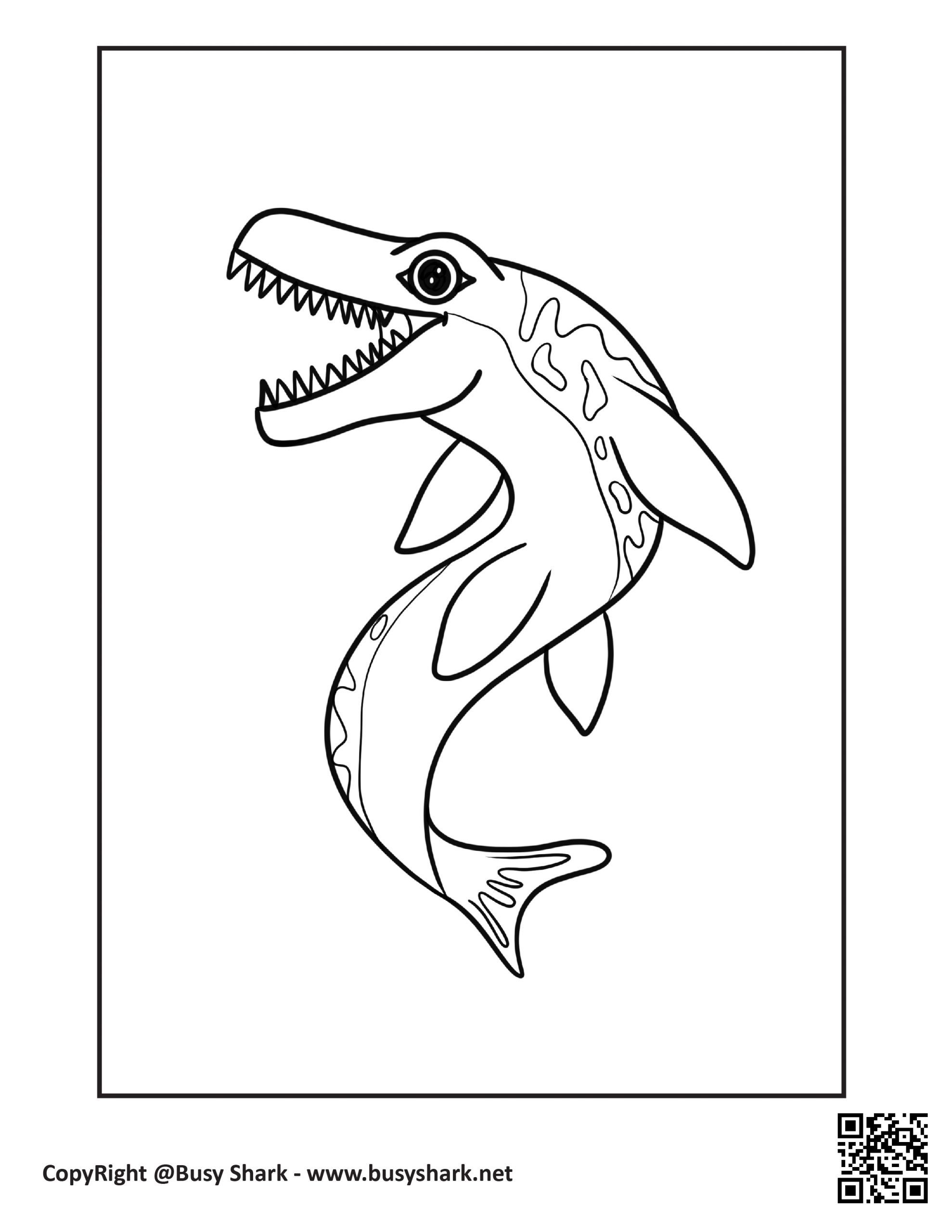 Mosasaurus coloring page free printable