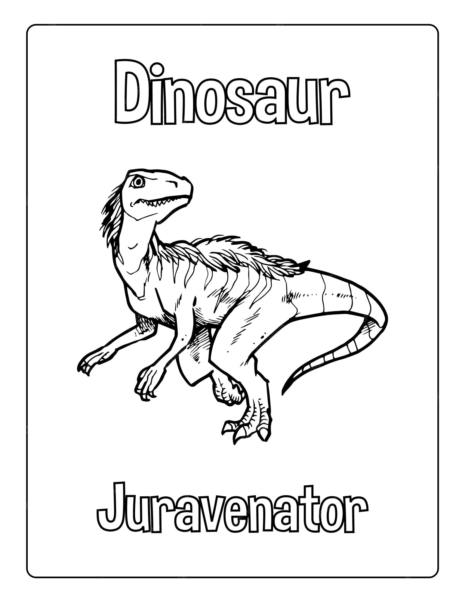 Premium vector dinosaurs coloring pages for kids with different types of animals black and white activity worksheet