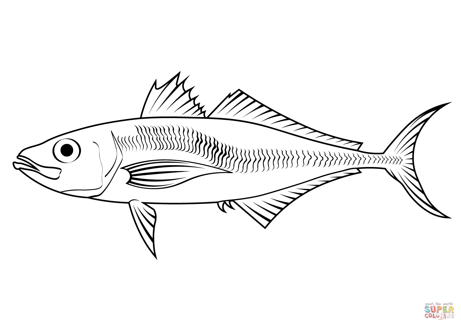 Japanese jack mackerel trachurus japonicus coloring page free printable coloring pages