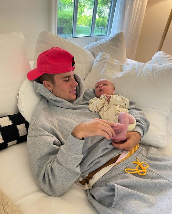 Justin bieber cradles tiny newborn