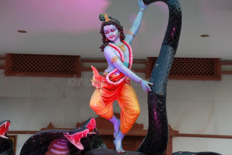 Lord krishna dancing stock photos