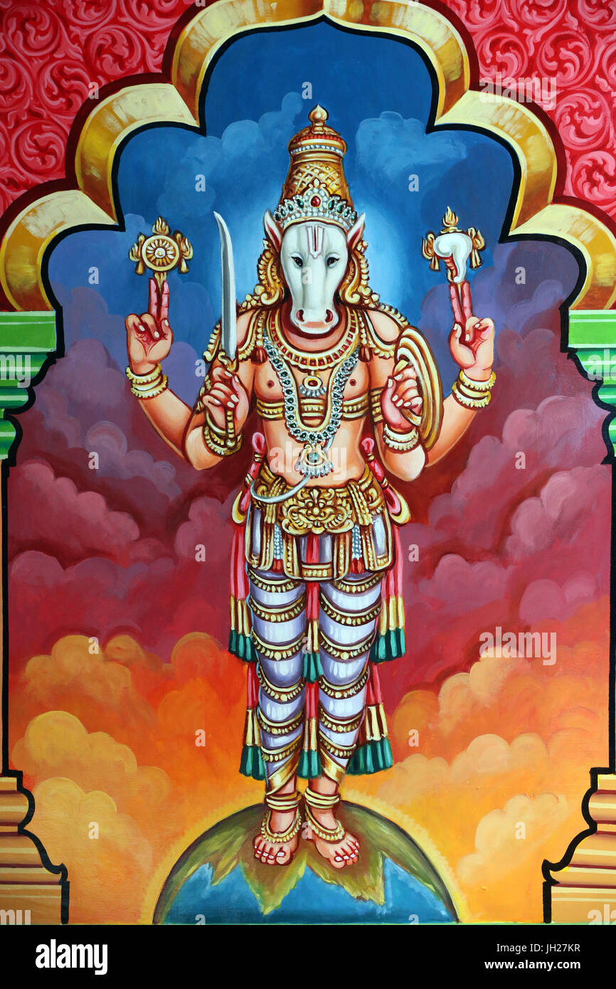 Sri vadapathira kaliamman hindu temple avatar of vishnu kalki th incarnation singapore stock photo