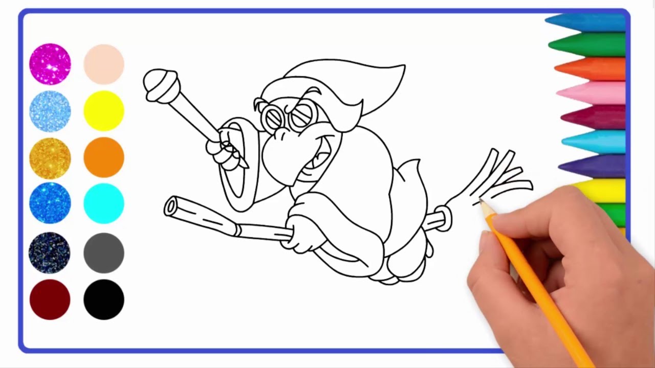 How to draw for kids artistic adventure draw and color kamek super mario bros coloring for fun