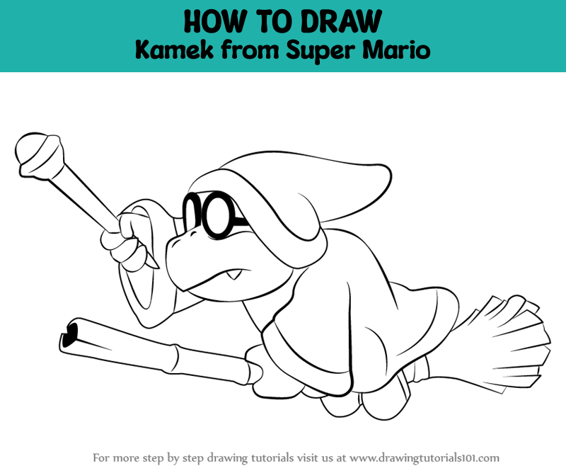 How to draw kamek from super mario super mario step by step