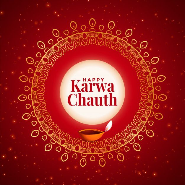 Free vector creative happy karwa chauth festival decorative card happy karwa chauth happy karwa chauth images decorative card