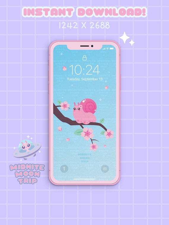 Schneckentapete kawaii phone wallpaper sakura cherry blossom