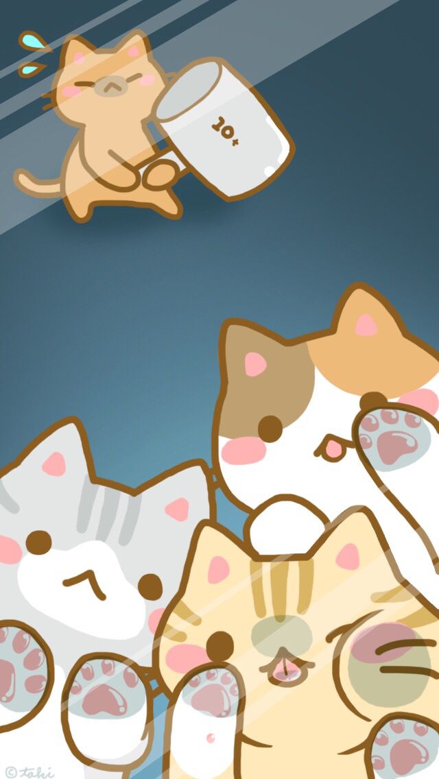 Kawaii phone background from cocoppa app kawaii wallpaper kawaii cat anime cat