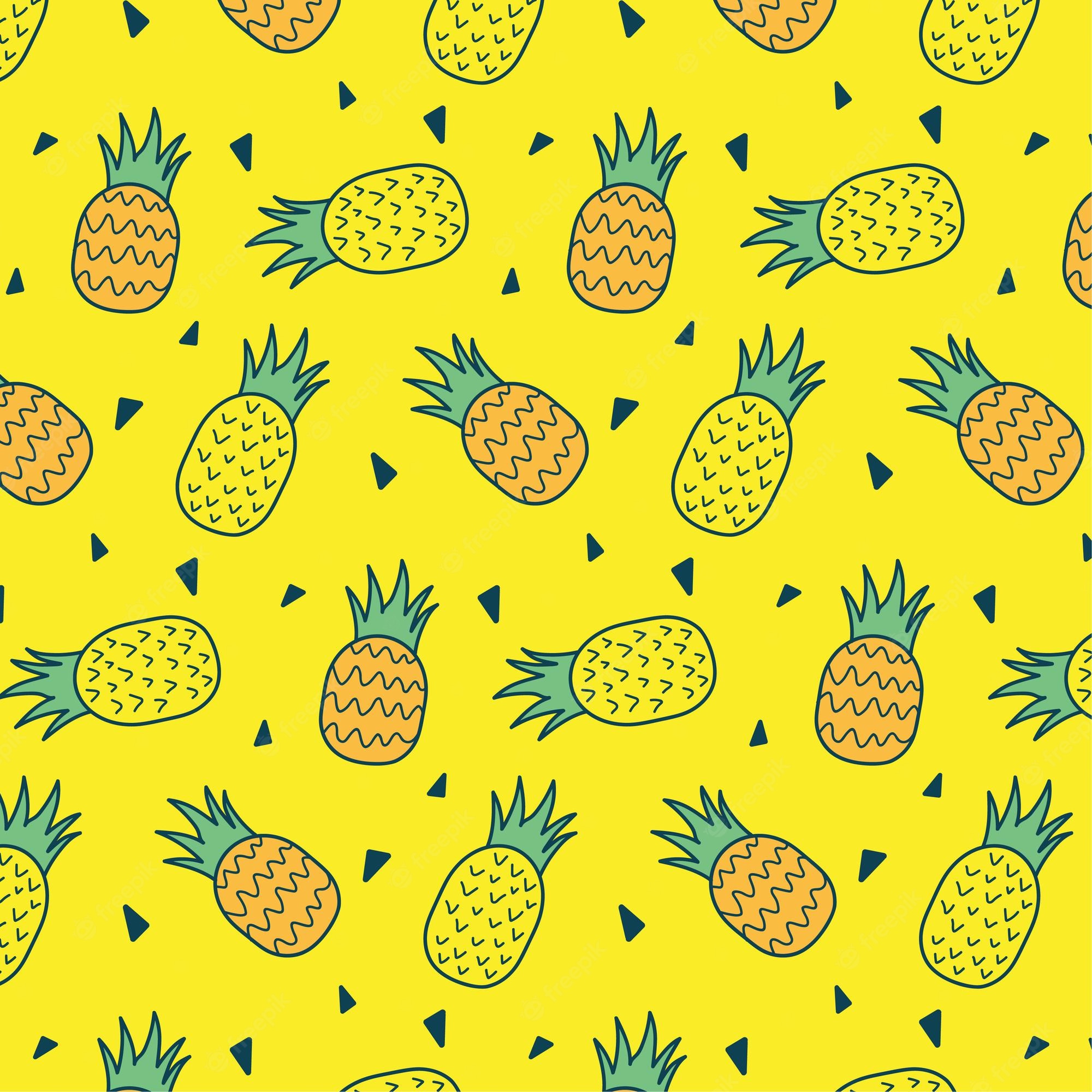 Free vector cute pineapple seamless pattern