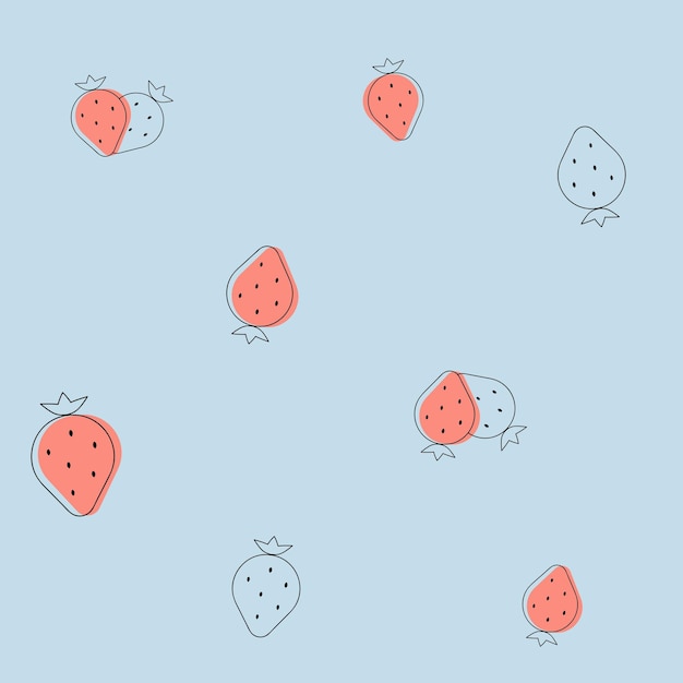 Strawberry wallpaper vectors illustrations for free download