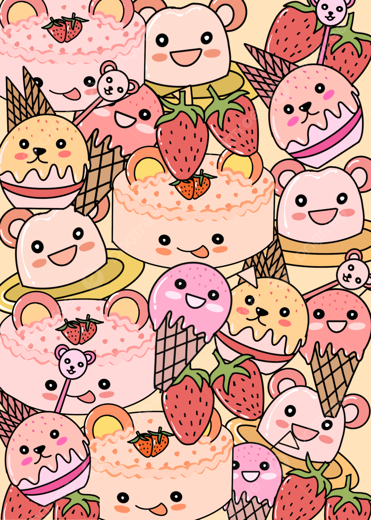 Cute strawberry background images hd pictures and wallpaper for free download