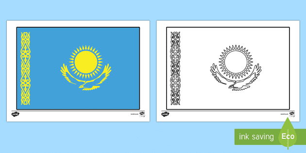 Flags of kazakhstan louring sheet teacher made