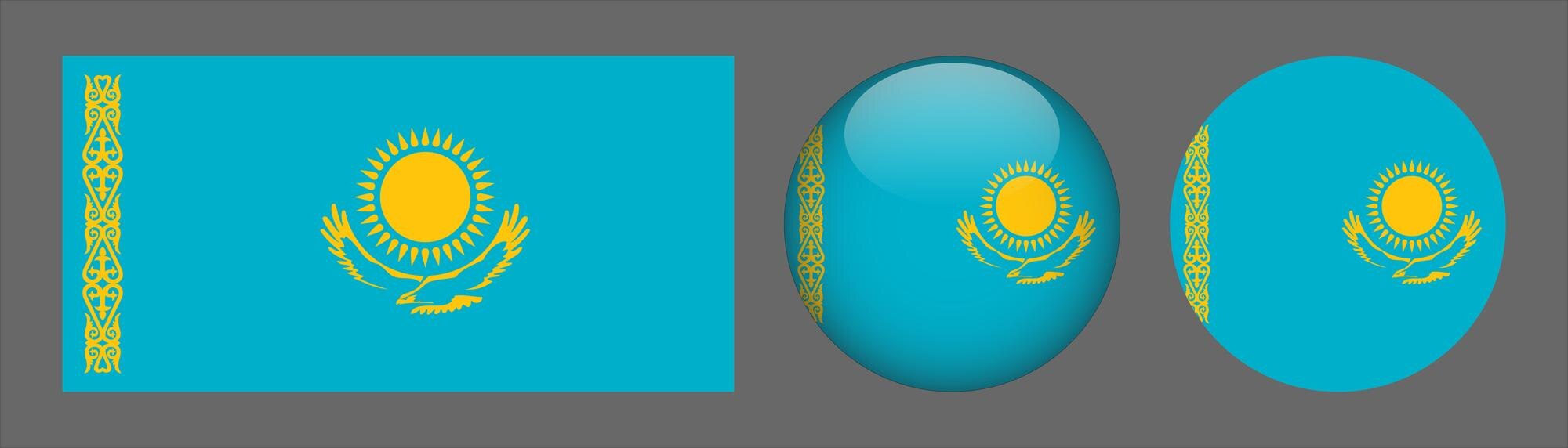 Premium vector kazakhstan flag set collection vector