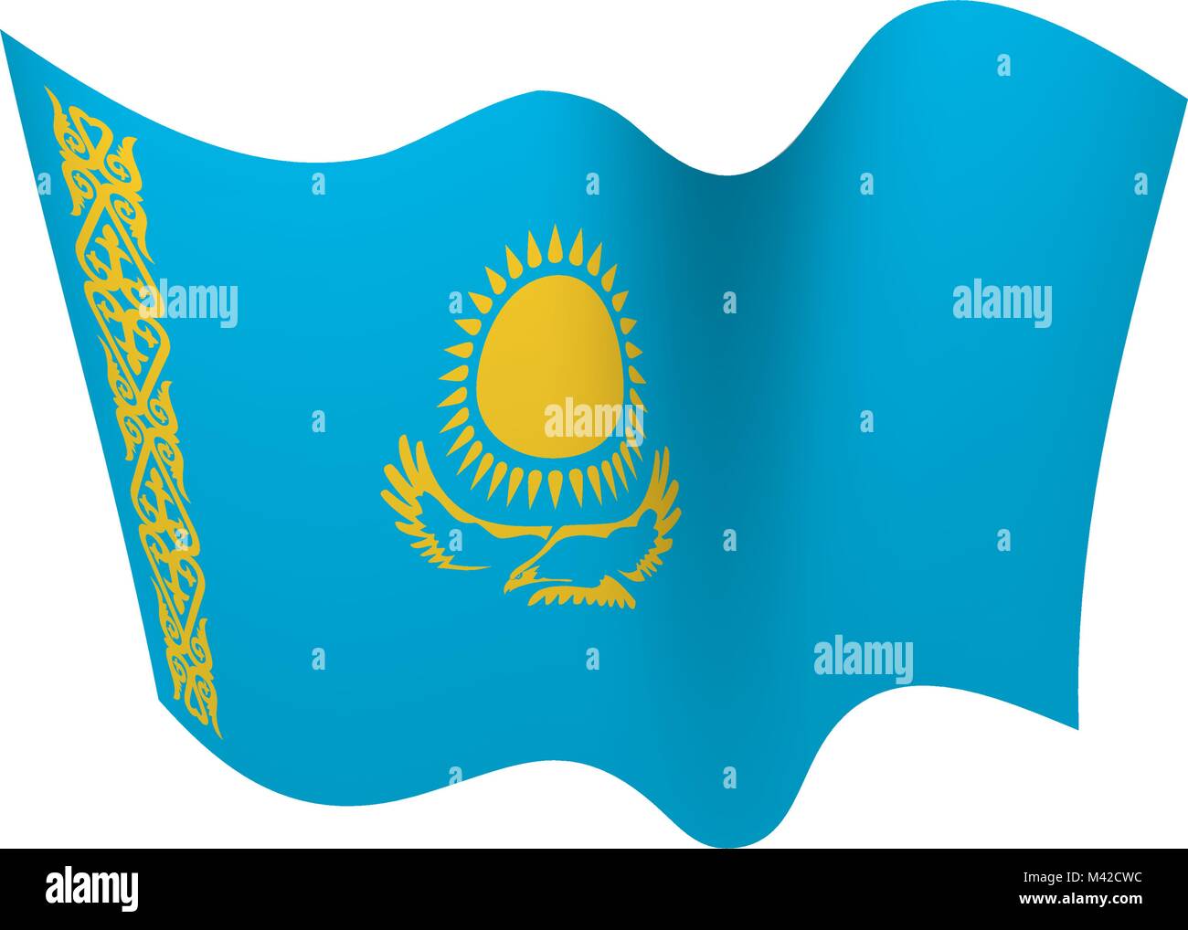 Flag kazakhstan national country symbol cut out stock images pictures