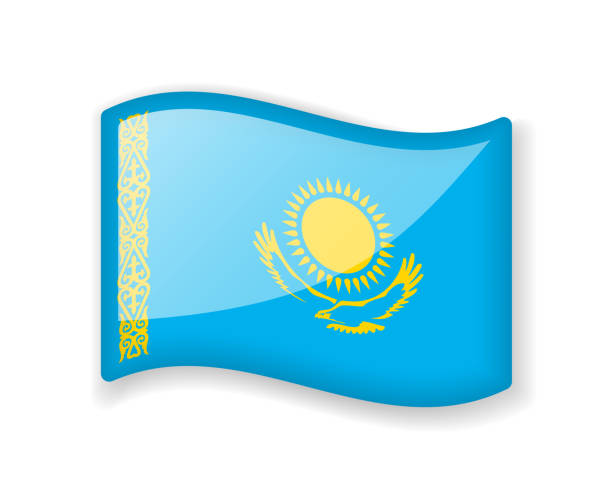 Kazakhstan flag coat of arms banner stock photos pictures royalty