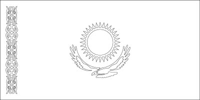 Coloring page for the flag of kazakhstan
