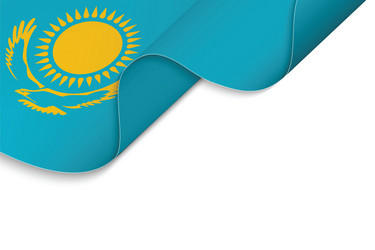 Kazakhstan flag vector images over