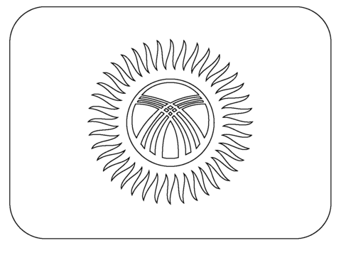 Flag of kyrgyzstan emoji coloring page free printable coloring pages