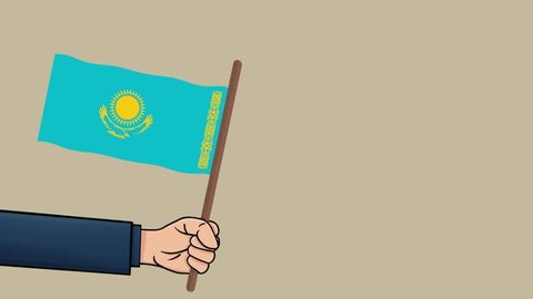 Kazakhstan flag stock video footage