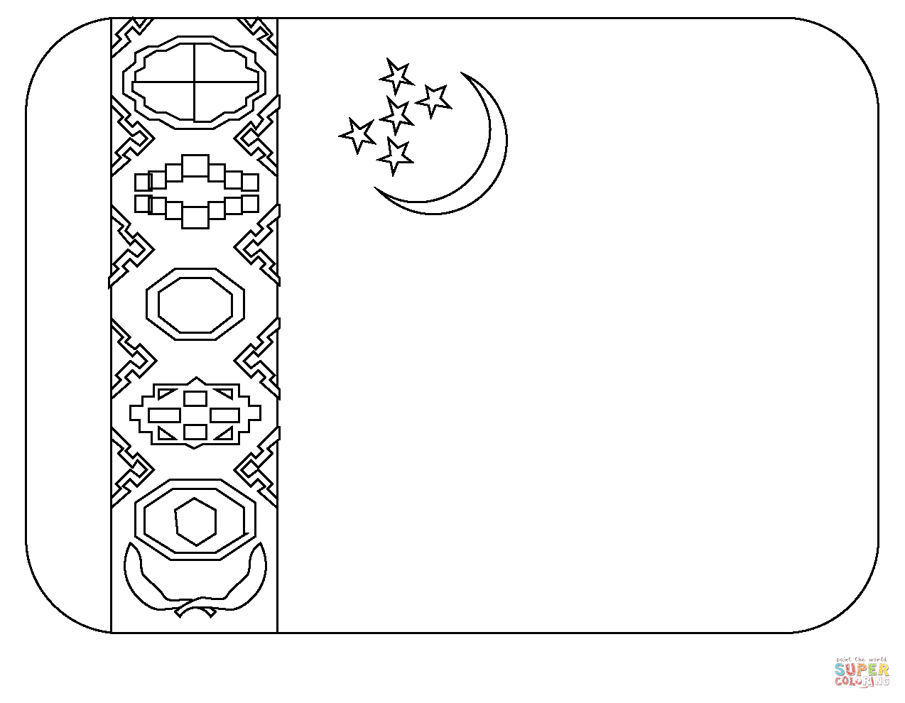 Flag of turkmenistan emoji coloring page free printable coloring pages