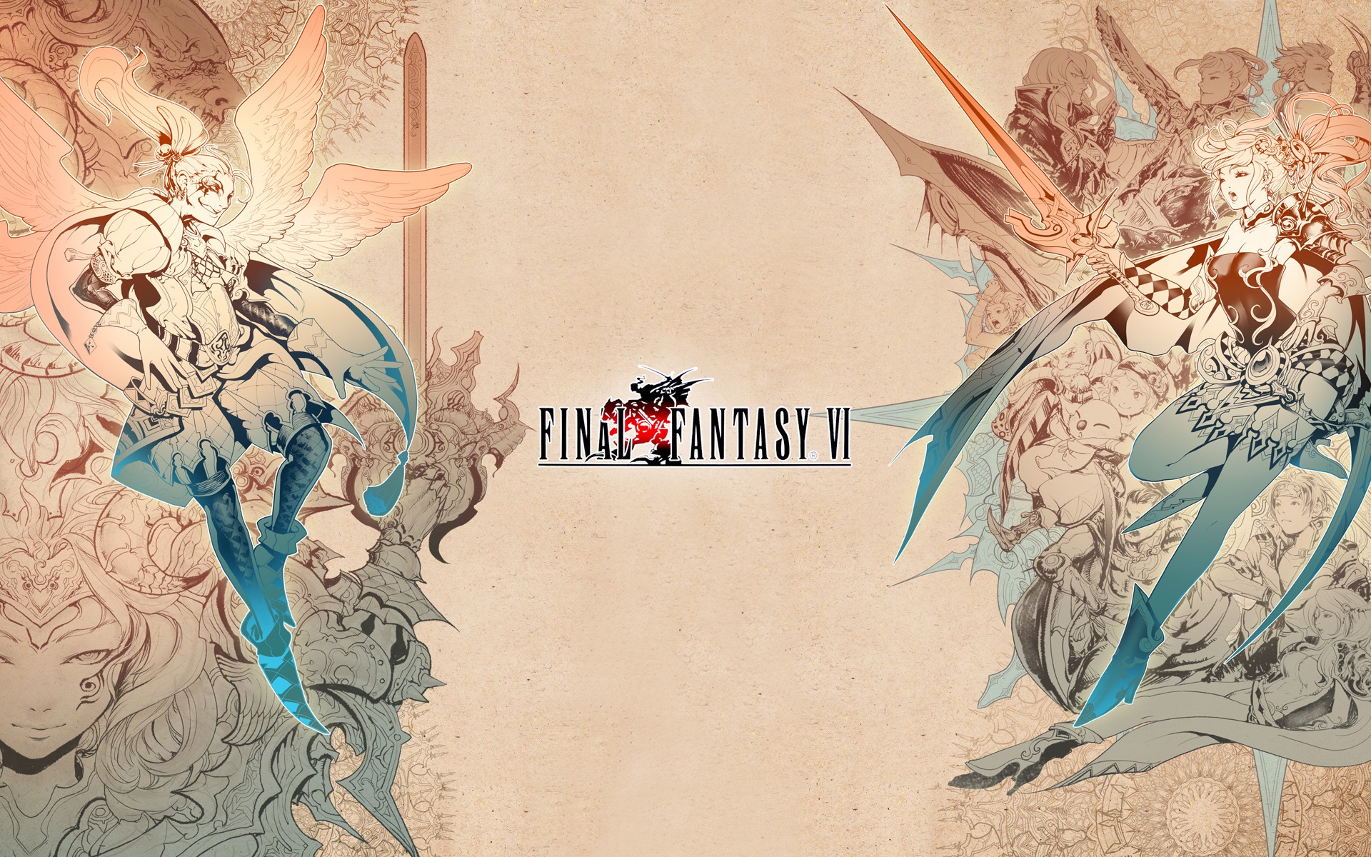Video games final fantasy final fantasy vi sword wings square enix kefka palazzo terra branford wallpaper