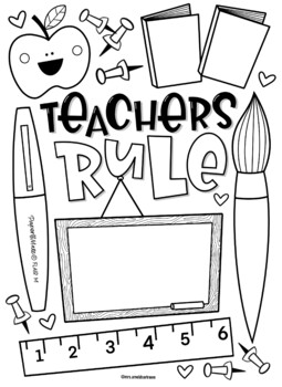 Teacher appreciation coloring page by mrs arnolds art room tpt