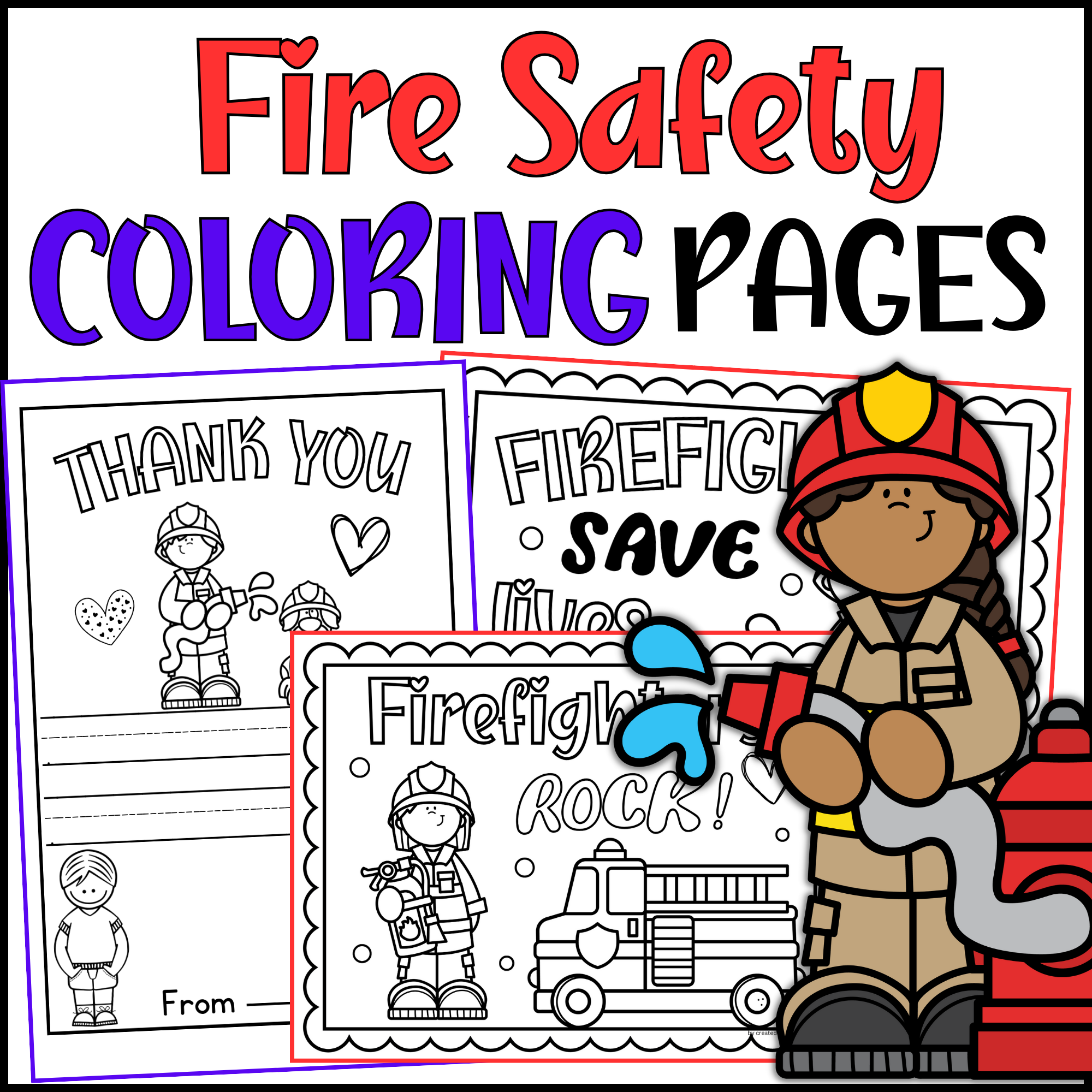 Firefighters coloring pages appreciation cards munity helpers thank you made by teachers