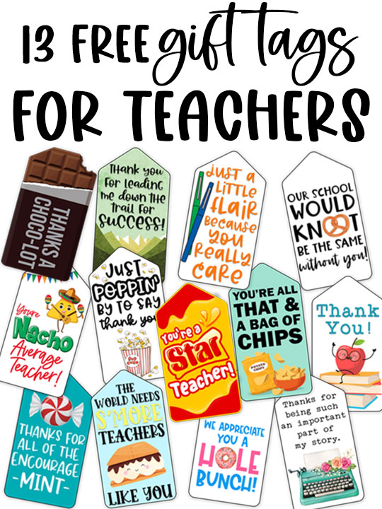 Free teacher appreciation printables gift ideas