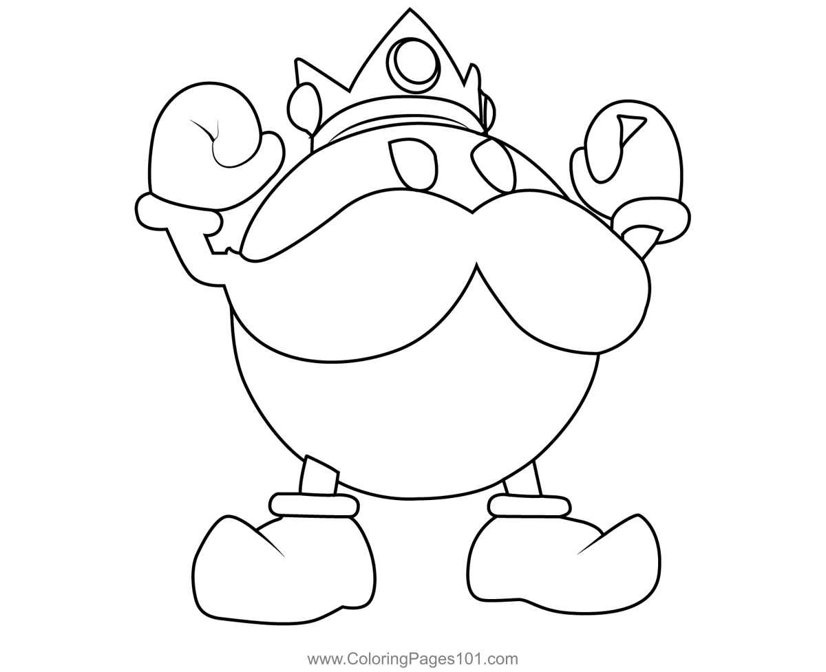 King bob omb mario kart coloring page for kids