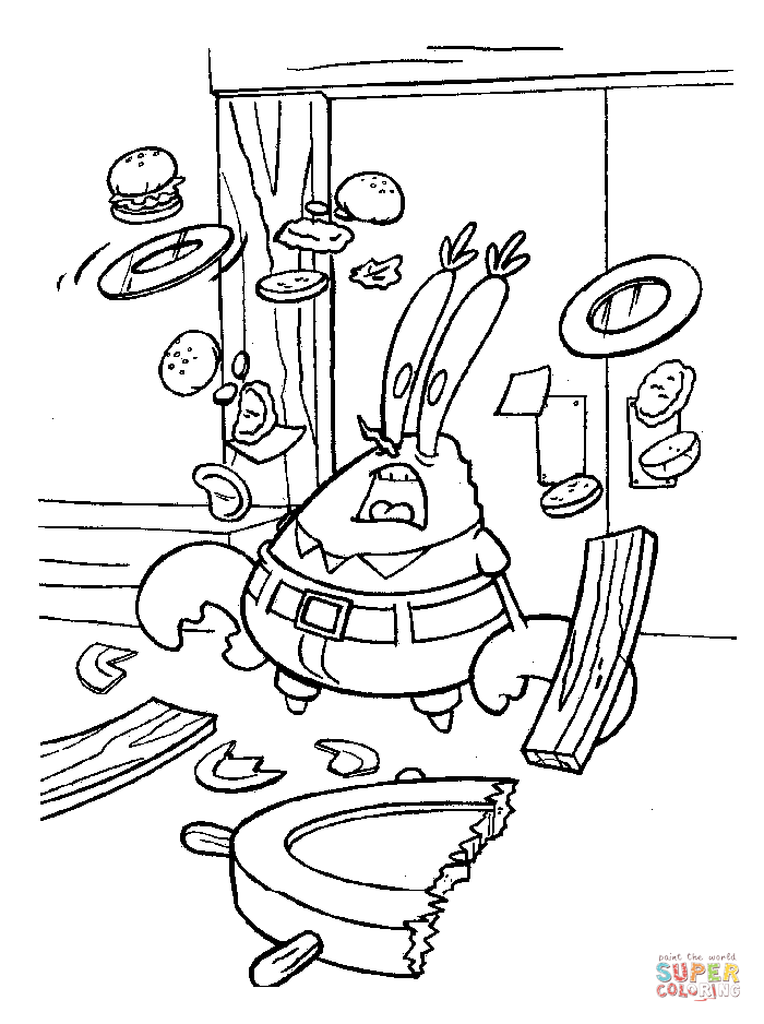 Mr krabs coloring page free printable coloring pages