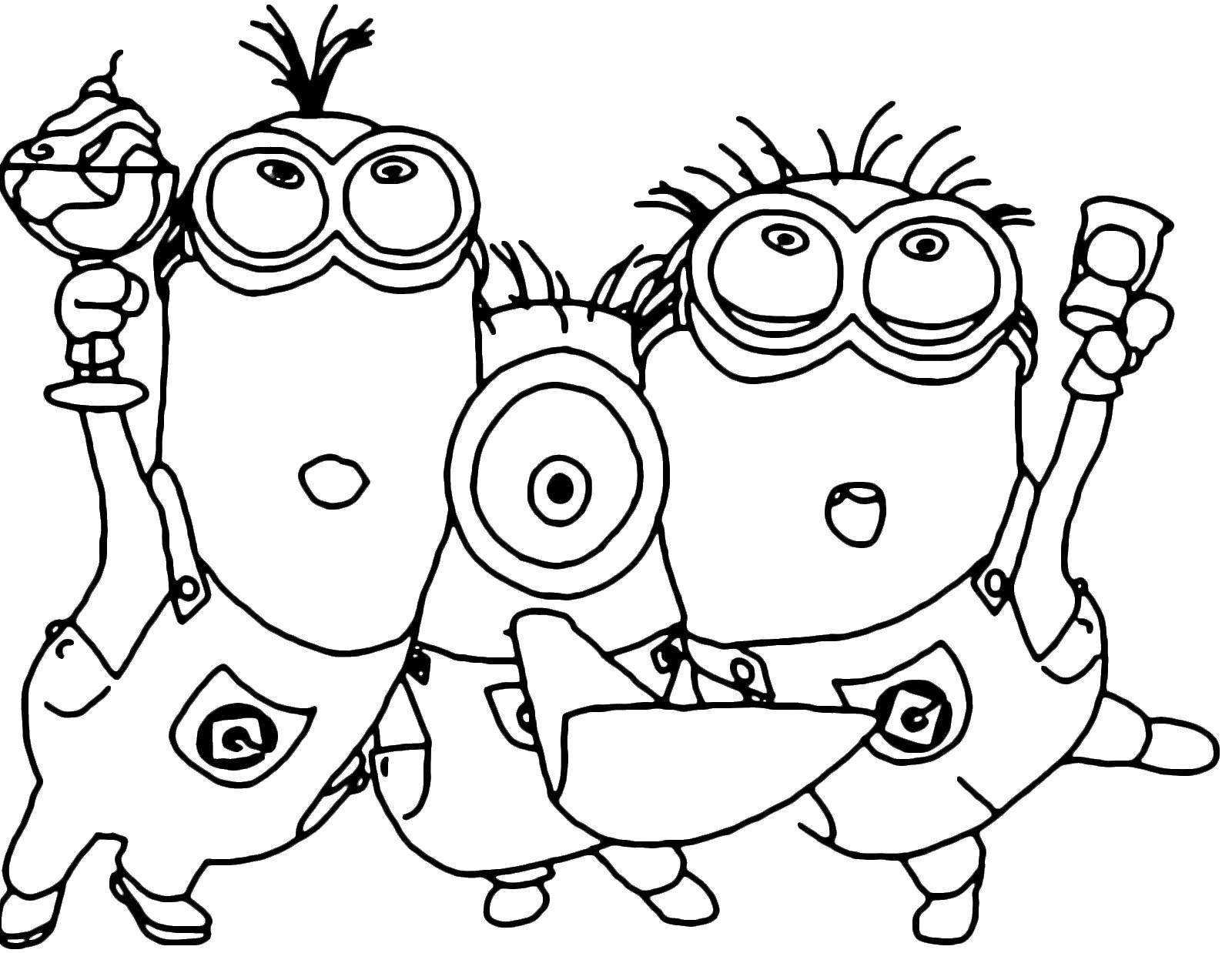 Online coloring pages coloring page minions celebrate minions download print coloring page