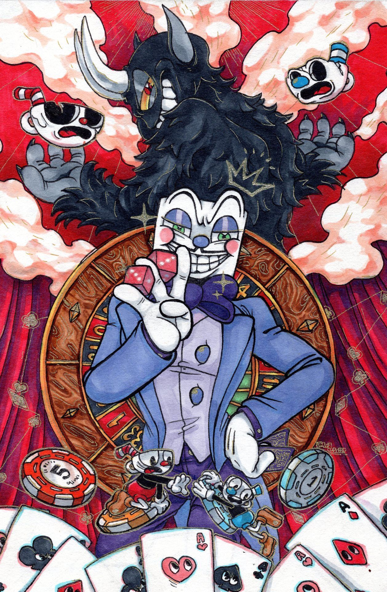 👑 king dice 🎲 } . . . #cupheadfanart #cupheadkingdice #kingdice  #kingdicefanart #fanart #art #digitalart #kingdiceart #cupheadgame…