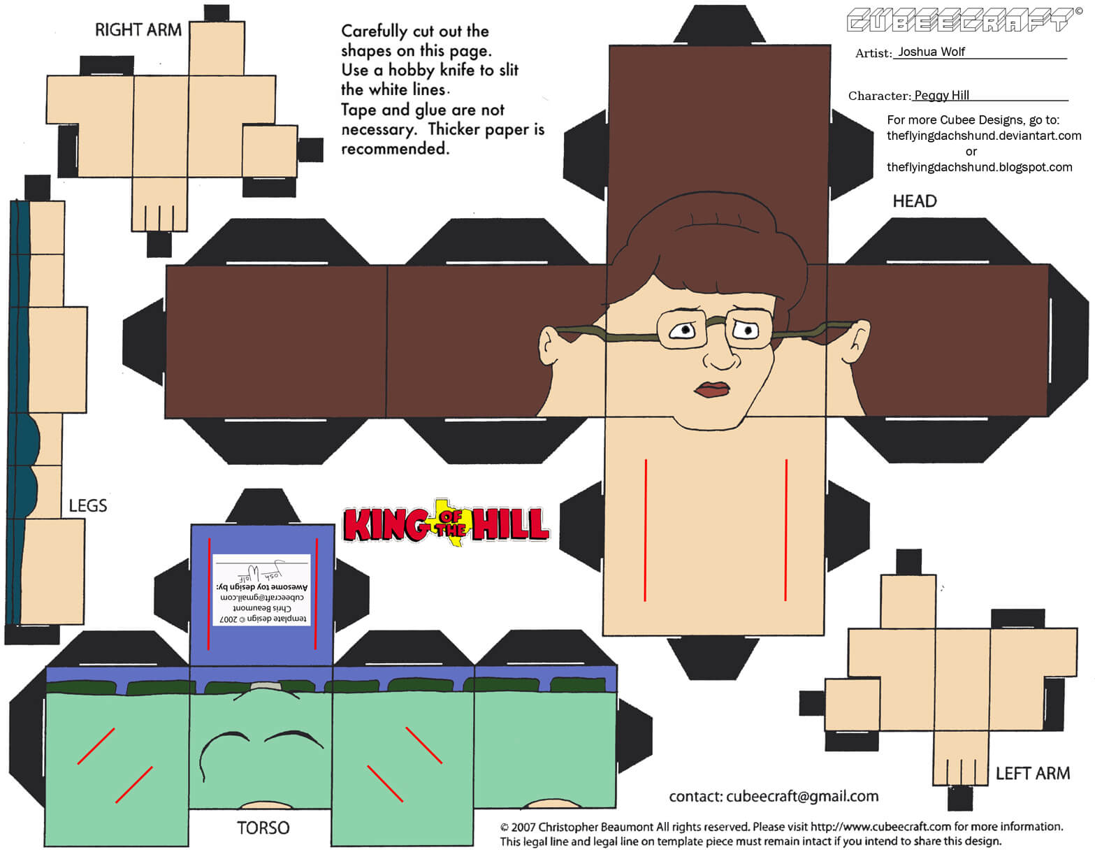 Peggy hill paper toy free printable papercraft templates