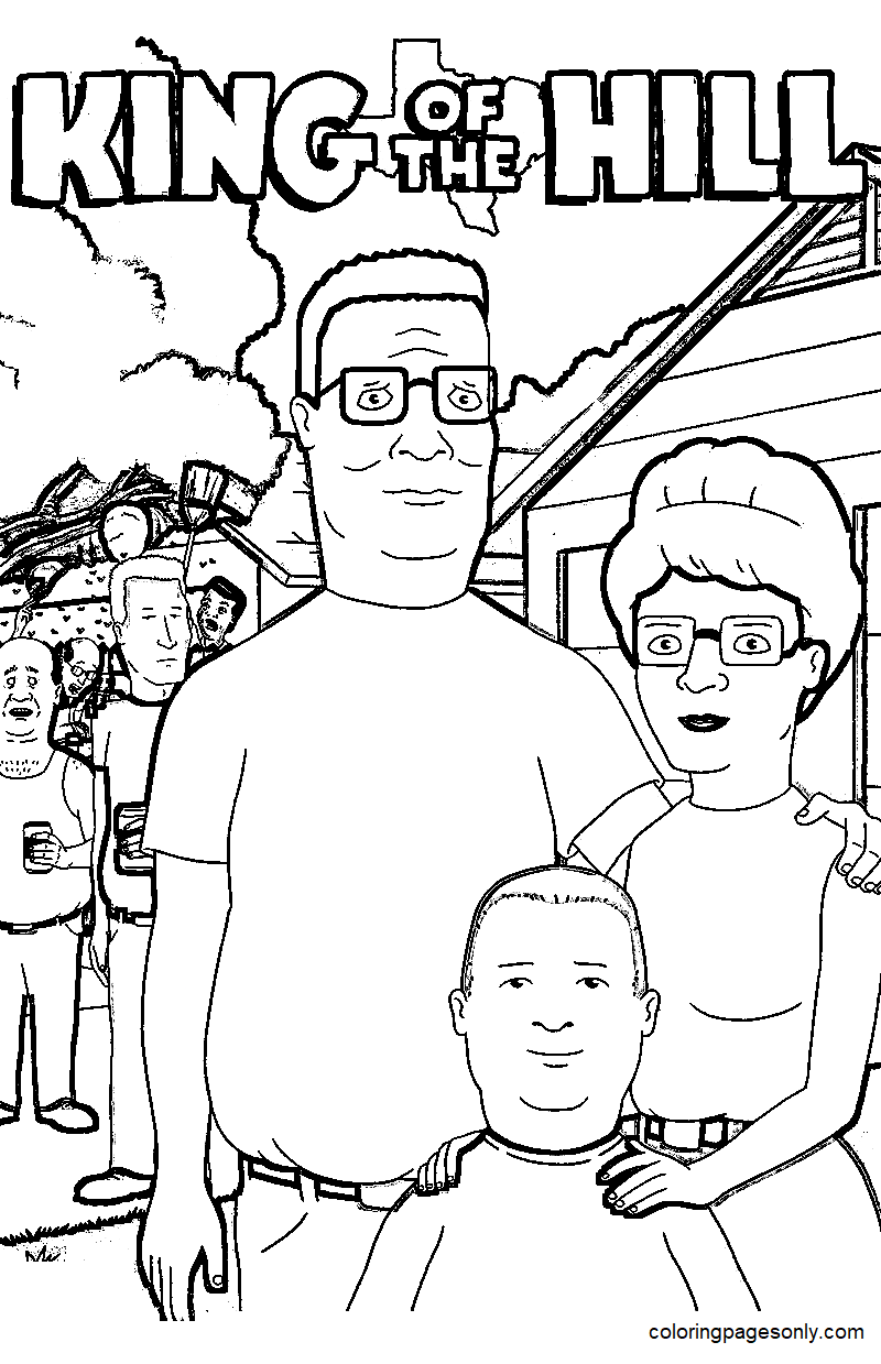 King of the hill coloring pages printable for free download