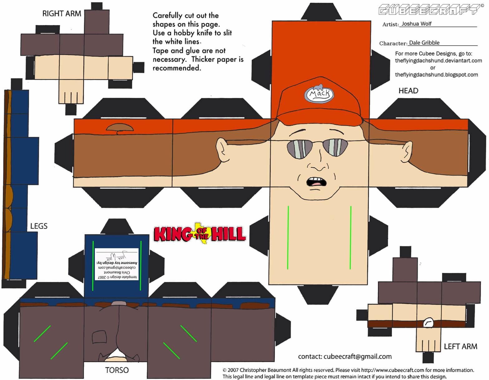 Dale gribble paper toy free printable papercraft templates