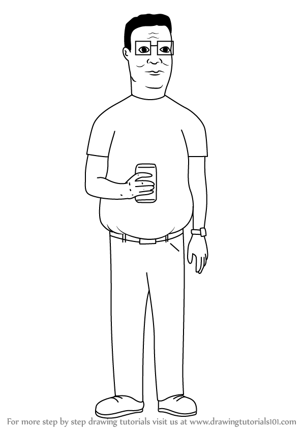 Learn how to draw hank hill from king of the hill king of the hill step by step drawing tutorials king of the hill coloring pages for kids coloring pages